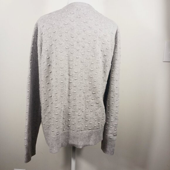 Isaac Mizrahi, NWOT Gray Cashmere Cardigan Sweater Bubble Texture,  LRG, Classic - Picture 5 of 16